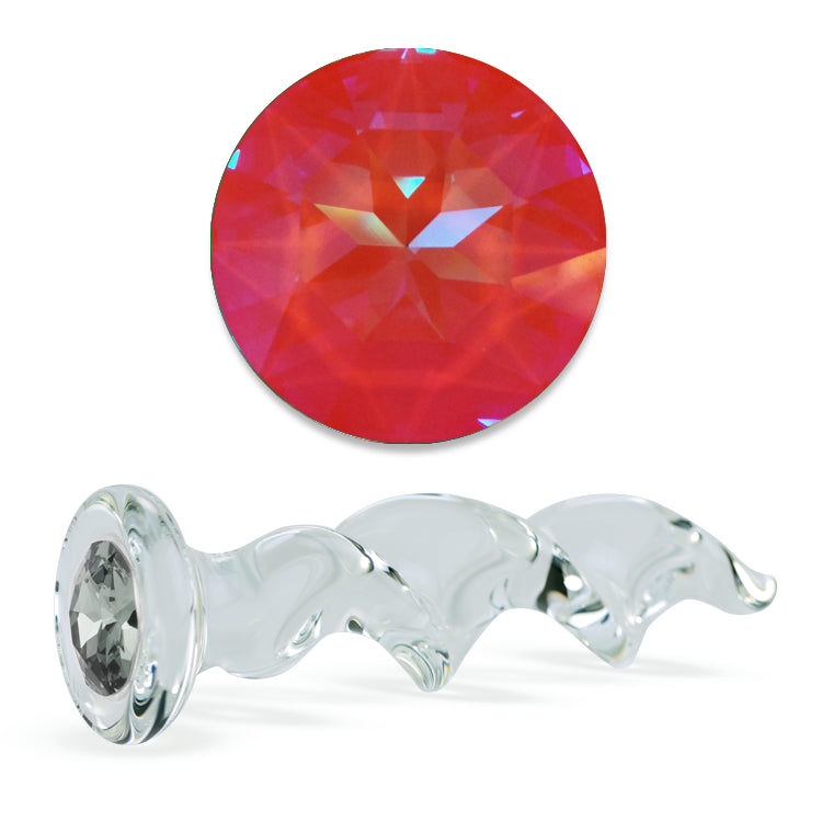 Ultra Orange Crystal Twist Dildo