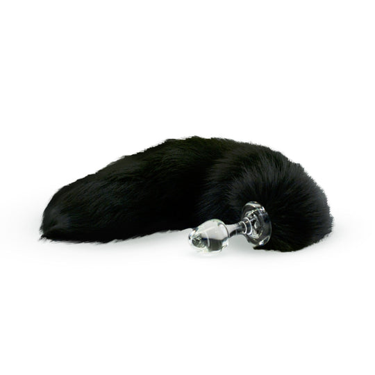 Crystal Delights Black Fox Tail Plug