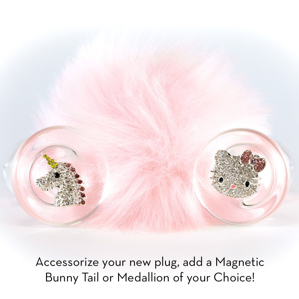 Pink Magnetic Sparkle Bunny Tail Plug