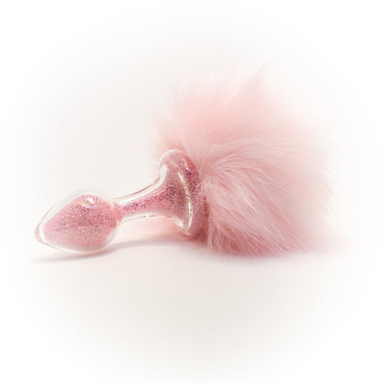 Pink Magnetic Sparkle Bunny Tail Plug