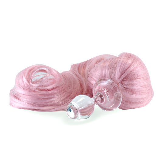 Baby Pink Crystal Minx Detachable Faux Pony Tail Plug