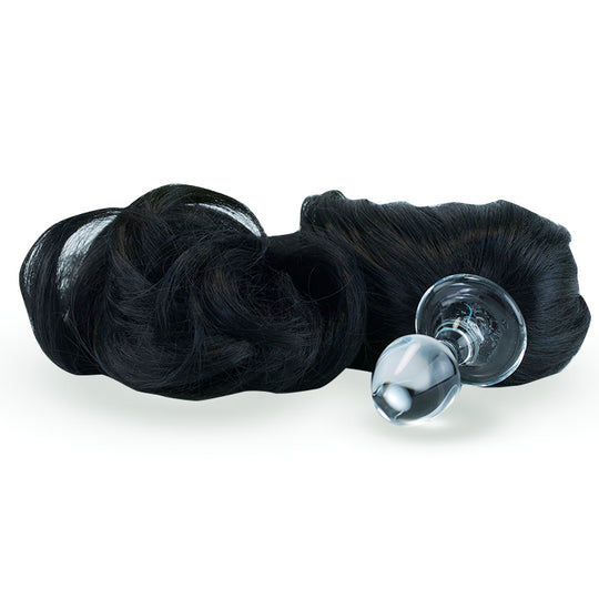 Black Crystal Minx Detachable Faux Pony Tail Plug