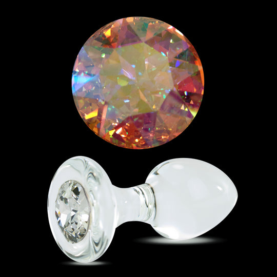 Aurora Borealis Crystal Delight Glass Butt Plug