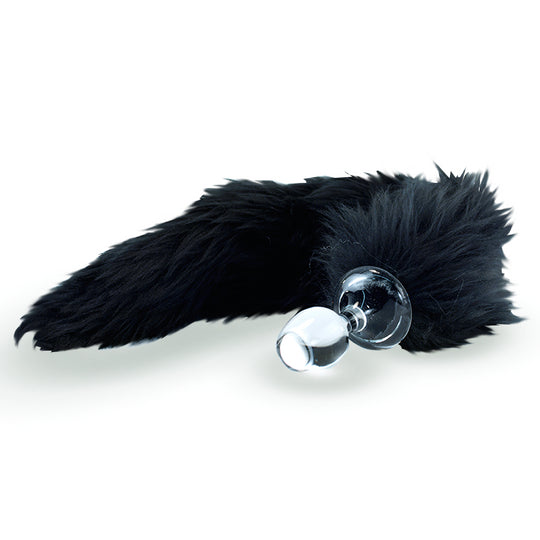 Black Crystal Minx Faux Fur Tail Plug