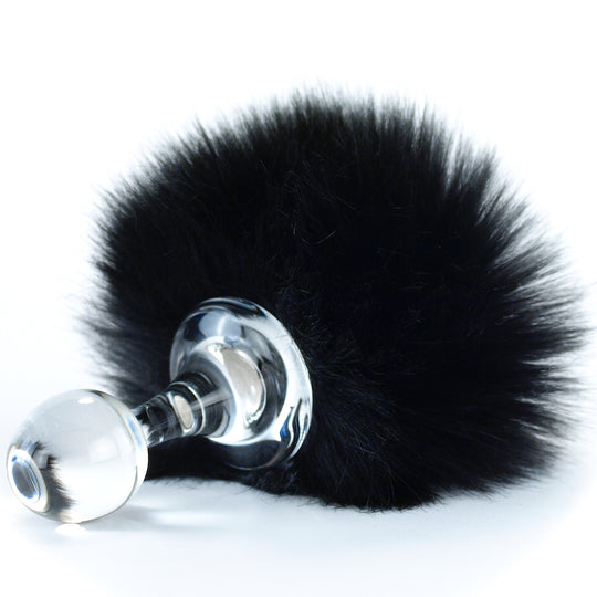 Crystal Delights Black Magnetic Bunny Tail Plug