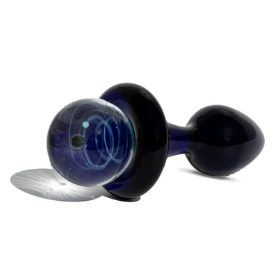 Galaxy Cobalt Short Stem-Small Bulb Plug with Galaxy Marble